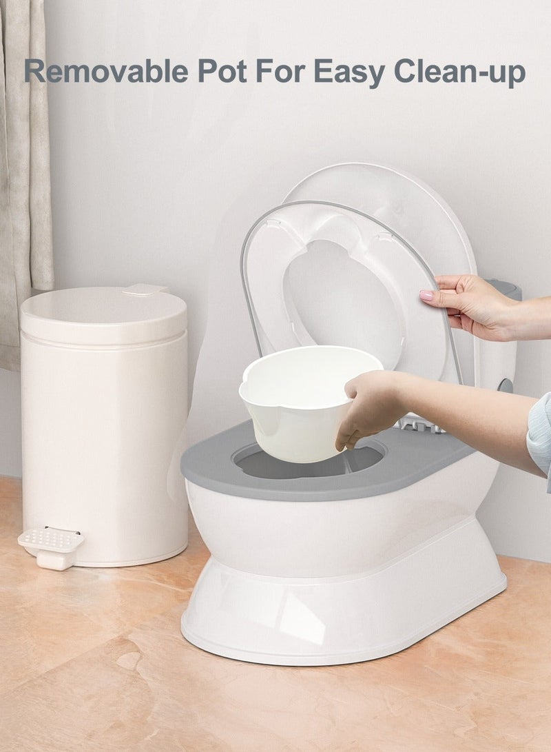 بيبيومي نونية أطفال 2 في 1 تشبه المرحاض الحقيقي – مرحاض تدريب للأطفال مع حامل مناديل، ثابت وآمن - Image 2