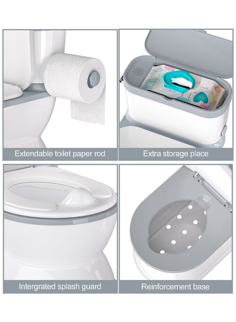 بيبيومي نونية أطفال 2 في 1 تشبه المرحاض الحقيقي – مرحاض تدريب للأطفال مع حامل مناديل، ثابت وآمن - Image 3