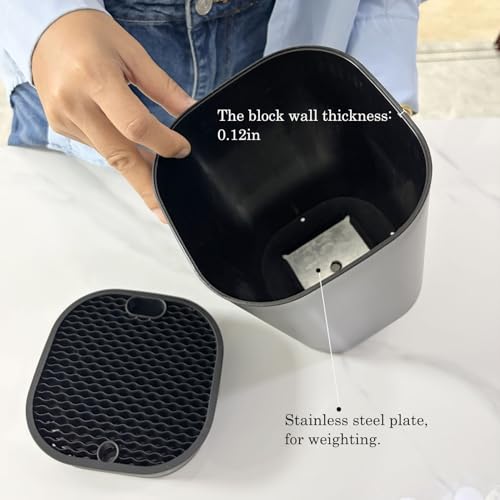 Mulikeer Knife Block without Knives,Universal Square Knife Holder,Kitchen Knife Storage Organizer Stand Rack for Countertop Space Saving (Black, Large) - Image 4