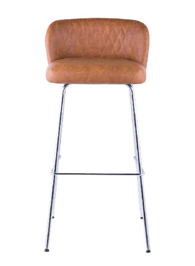 ميكاسا كرسي بار عالي أنيق ومريح بتصميم عصري وبلون بني وقاعدة من الكروم وبأبعاد 94 × 46 × 46 سم 2-169A-BR