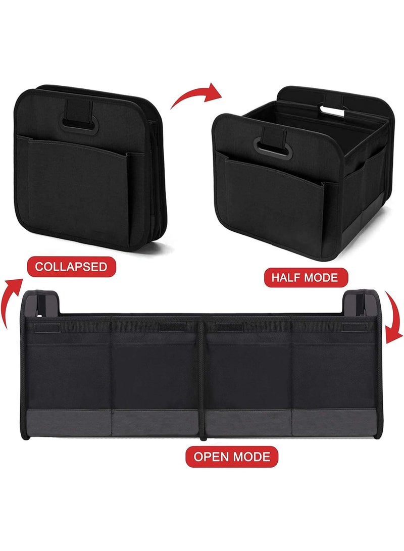 Car Boot Organiser, Collapsible Multi-Compartment Storage with Reinforced Handles, Foldable, Waterproof, 600D Oxford Polyester, Fits Any Car, SUV, Mini-Van, Black - Image 2