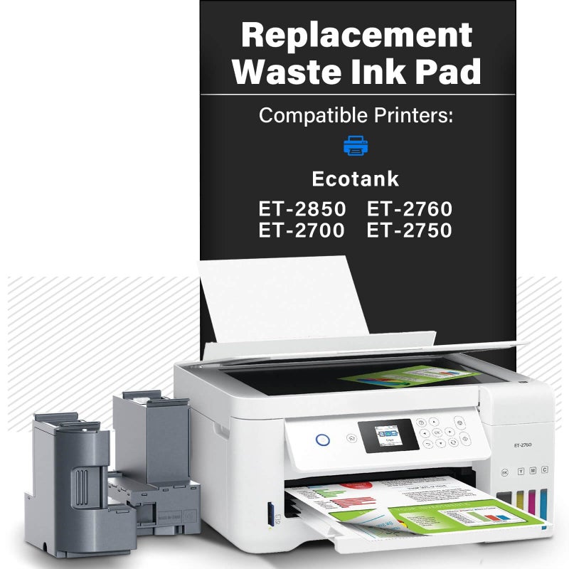SUBLIMAKER Waste Ink Pad Replacement with Reset Software for Ecotank ET-2850 ET-2760 ET-2750 ET-2700 ET2850 ET2760 ET2750 ET2700 2850 2760 2750 Printer, Maintenance Box with Reset Software (2 Packs) - Image 3