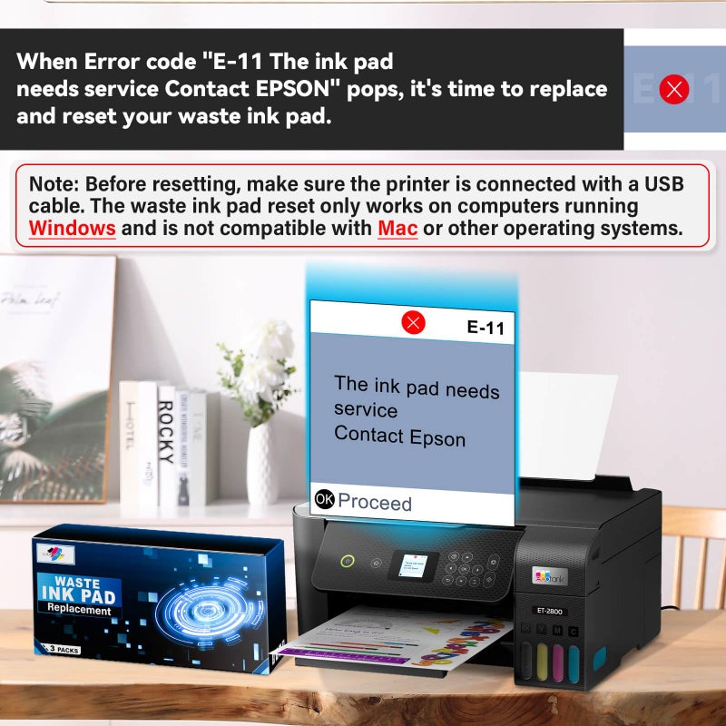 SUBLIMAKER Waste Ink Pad Replacement with Reset Software for Ecotank ET-2850 ET-2760 ET-2750 ET-2700 ET2850 ET2760 ET2750 ET2700 2850 2760 2750 Printer, Maintenance Box with Reset Software (2 Packs) - Image 2