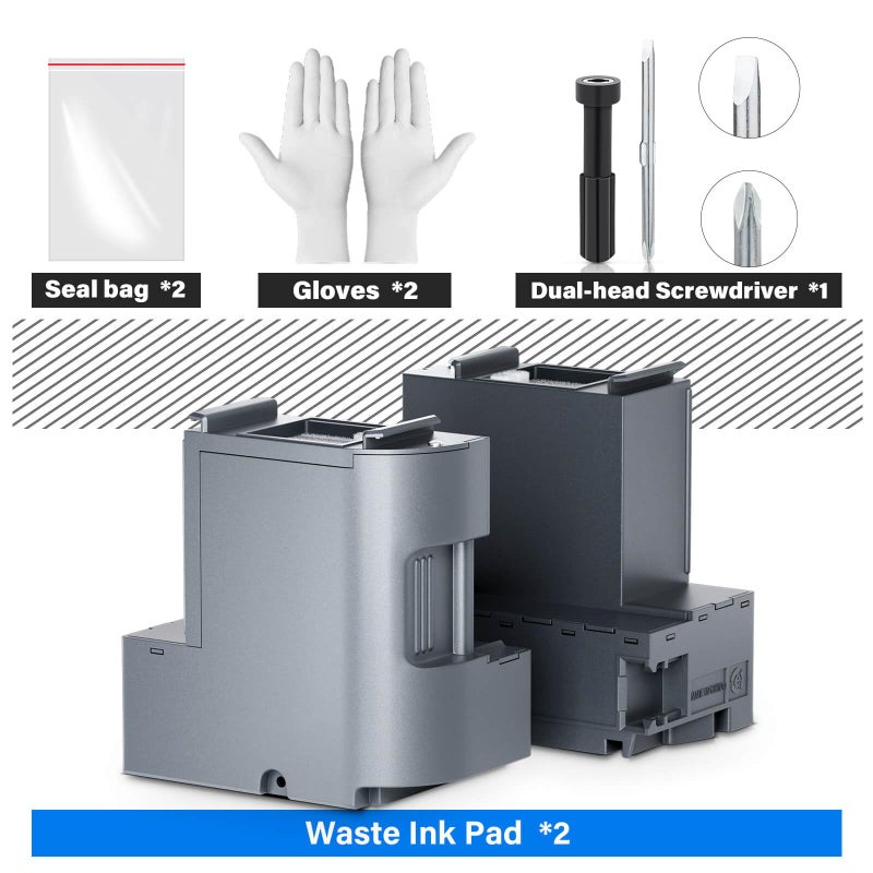 SUBLIMAKER Waste Ink Pad Replacement with Reset Software for Ecotank ET-2850 ET-2760 ET-2750 ET-2700 ET2850 ET2760 ET2750 ET2700 2850 2760 2750 Printer, Maintenance Box with Reset Software (2 Packs) - Image 5