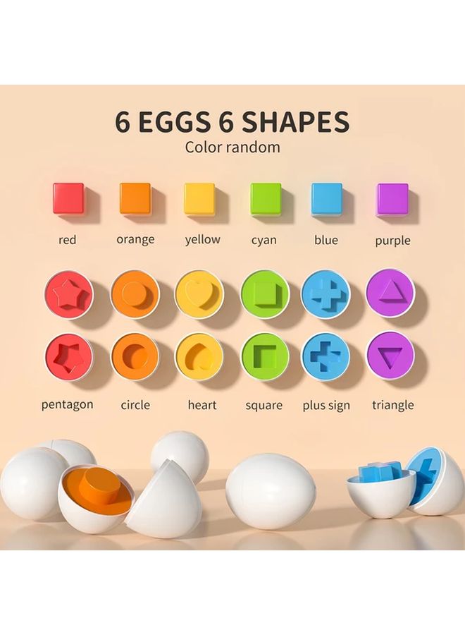 Easter Chicken Toy Color Matching Game Shape Sorter With 6 Eggs Fine Motor Skills Sensory Educational Gift - Image 5