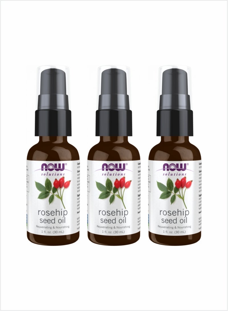 Now Essential Oils Rosehip Seed Oil – 30ml (Pack of 3)