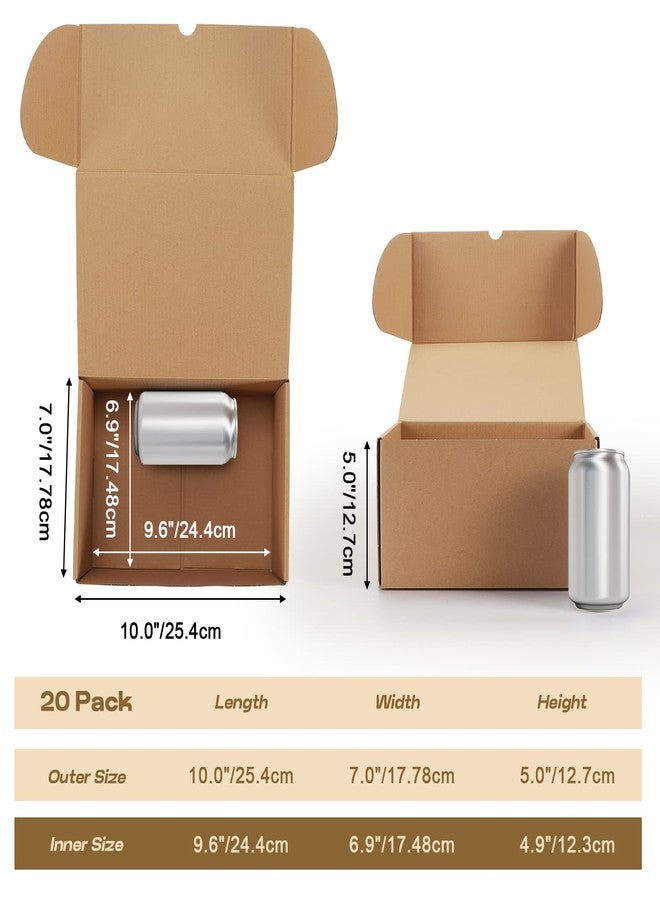 RLAVBL 10x7x5 Shipping Boxes, Brown Corrugated Mailing Cardboard Box for Packing Small Business, 20 Pack - Image 2