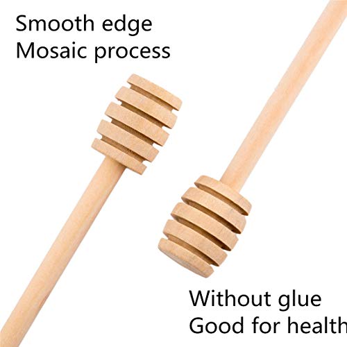 Alytimes 100-Pack 6 Inch Portable Wooden Jam Honey Dipper Honey Sticks for Honey Jar Dispense Drizzle Honey (6inch 100pcs) - Image 3
