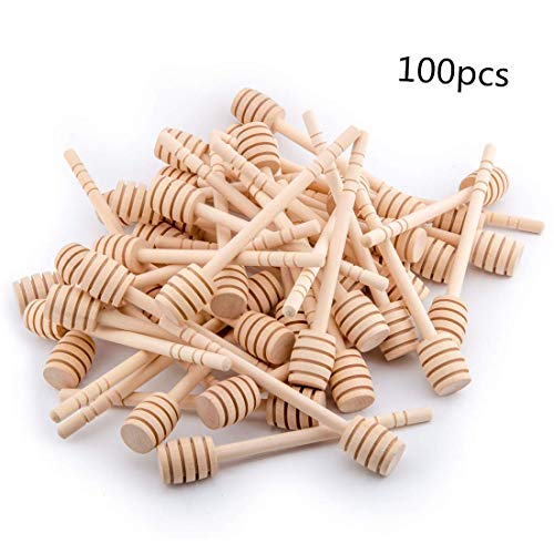 Alytimes 100-Pack 6 Inch Portable Wooden Jam Honey Dipper Honey Sticks for Honey Jar Dispense Drizzle Honey (6inch 100pcs) - Image 2