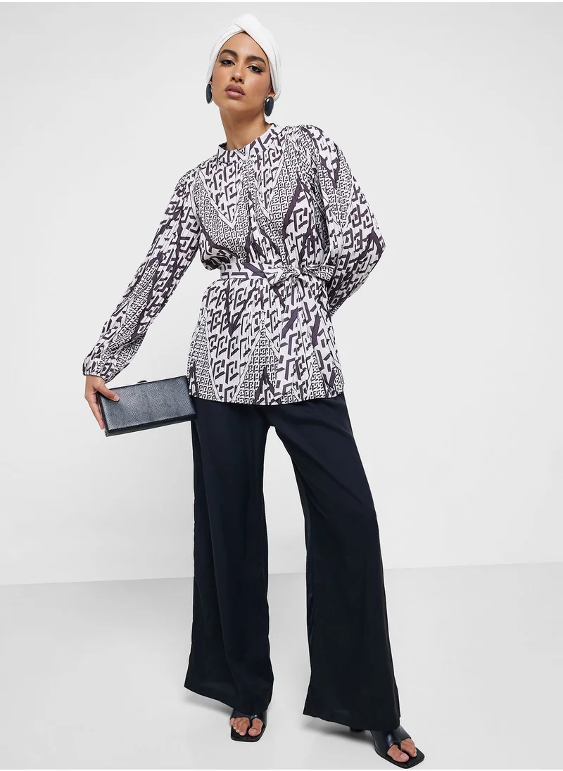 Khizana Printed Top And Leg Pant Set