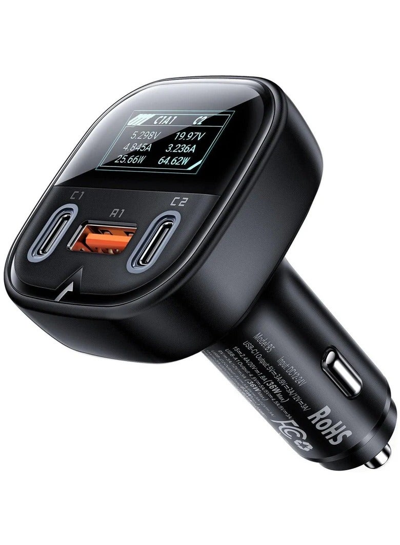 ACEFAST Fast Charge Car Charger B5 - 101W (2x USB-C + USB-A) - Image 1