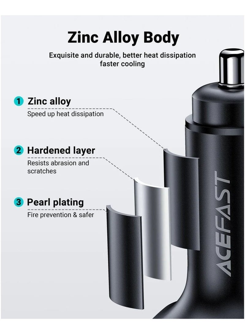 ACEFAST Fast Charge Car Charger B5 - 101W (2x USB-C + USB-A) - Image 2