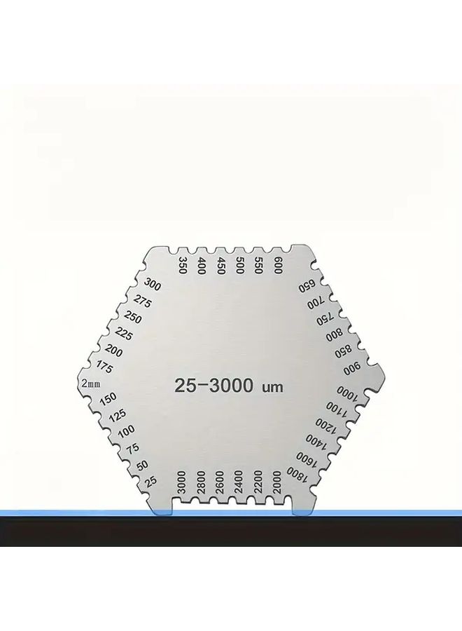 Heavy Duty Stainless Steel Wet Film Thickness Gauge Hexagonal Base 25 3000 Micrometer 1pc - Image 4