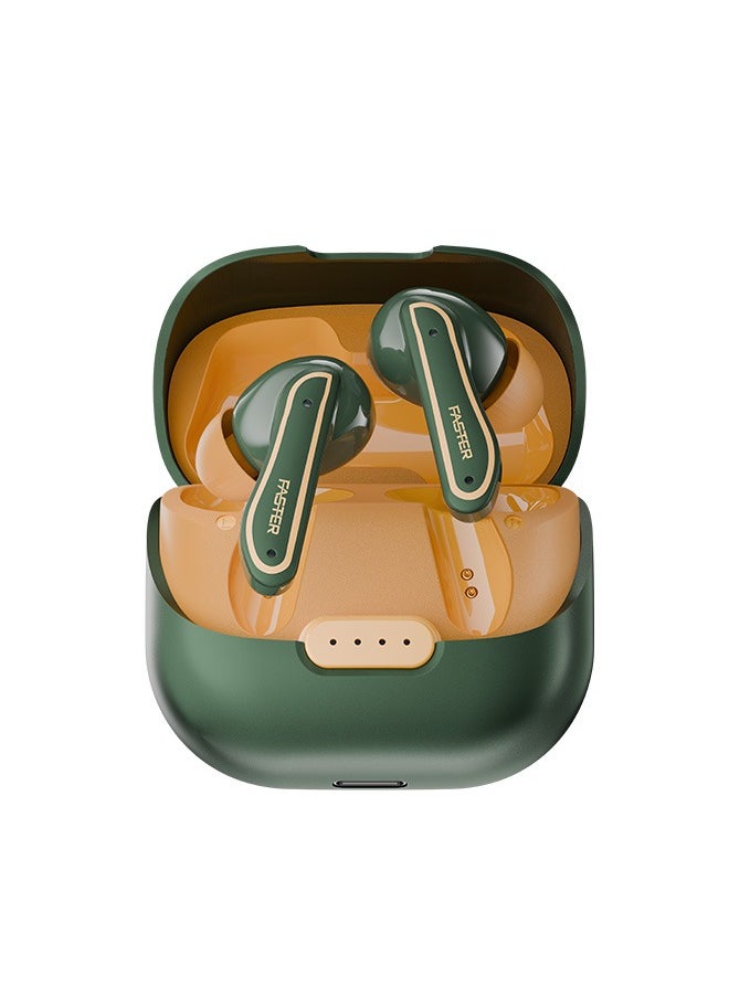 Faster - Roar Wireless Earbuds with Noise Cancellation (ANC+ENC) - 36 Hours Playtime with Bluetooth 5.3 - IPX4 Water Resistant - Gaming Bluetooth Earphones with Ultra-Low Latency - Deep Bass, Touch Control - For Exercise, Gym - Compatible with iPhone & Android (Green) - Image 1