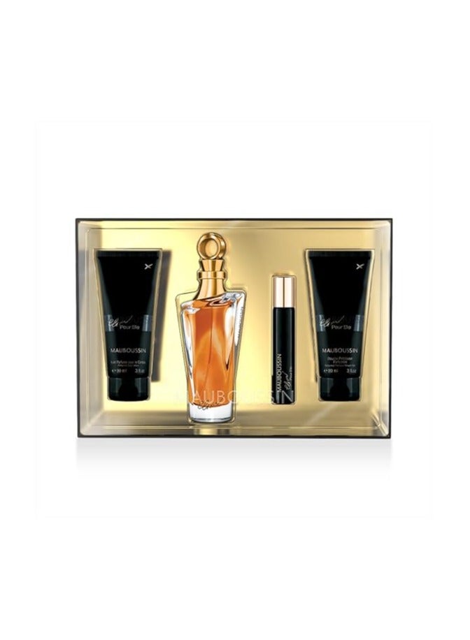 موبوسين SET MAUBOUSSIN ELIXIR POUR ELLE PRESTIGE 100ML EDP+ SH.GEL 90ML + B.LOTION 90ML+ 20ML EDP - Image 2