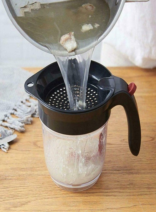 TIYOORTA Gravy Fat Separator, With Bottom Release Strainer 1L Grease Separator Cup, Fat Skimmer for Cooking - Image 3