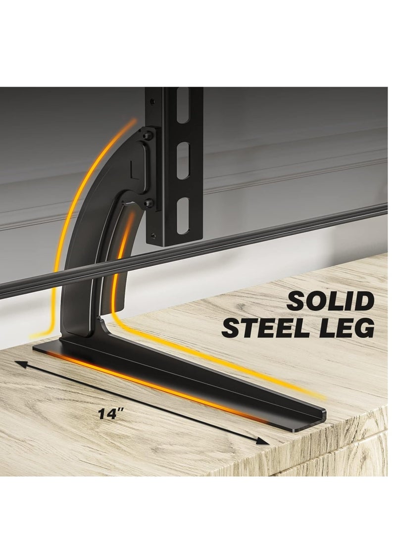 ELTRAZONE "Universal TV Stand Tabletop Mount by 5Rcom: Supports 22 to 65 inch Flat Screen TVs, Adjustable Height, Max 88lbs Capacity, VESA 800 x 500mm - Stable TV Legs for Plasma, LCD, LED Screens" - Image 4