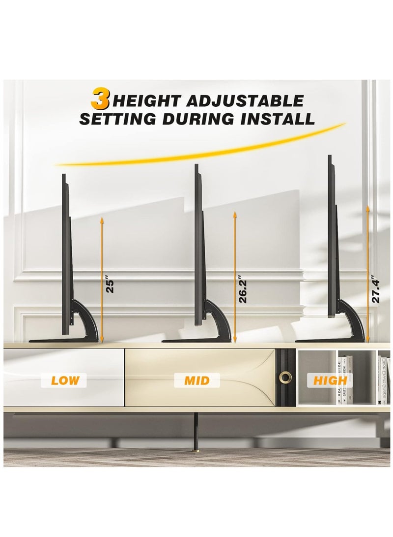 ELTRAZONE "Universal TV Stand Tabletop Mount by 5Rcom: Supports 22 to 65 inch Flat Screen TVs, Adjustable Height, Max 88lbs Capacity, VESA 800 x 500mm - Stable TV Legs for Plasma, LCD, LED Screens" - Image 3