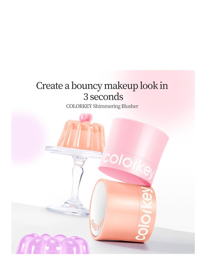 COLORKEY Shimmering Pudding Powder Blush, Lightweight, non-drying and smooth, Naturally Luminous Semi-Matte Finish, Self-contained brush, portable makeup (06 Coral Orange, 3.2g) - Image 5