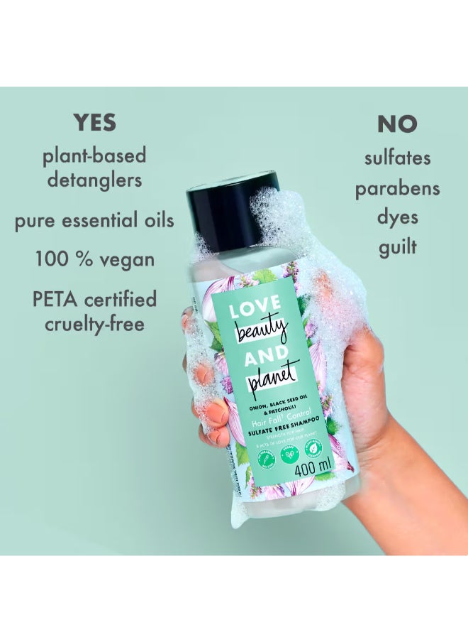 love beauty and planet - Hairfall Control Shampoo With Onion, Blackseed Oil And Patchouli, Sulphate And Paraben Free, 200 Ml - Image 1