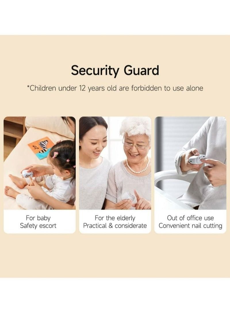 Seemagic مقص أظافر كهربائي أوتوماتيكي مع ضوء وسرعتين ومقص أظافر ومبرد 2 في 1 تصميم لتخزين قصاصات الأظافر وقابل لإعادة الشحن عبر USB ومقص أظافر آمن للأطفال وكبار السن - Image 5