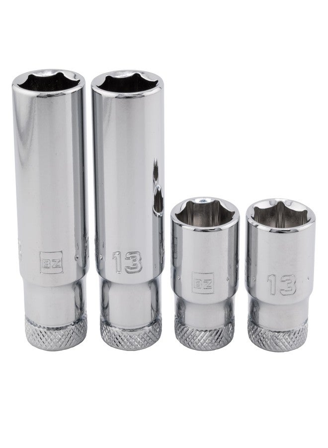 BRAZEN 13mm Socket Four Pack (1/4" Drive, 6pt, Multi Type)