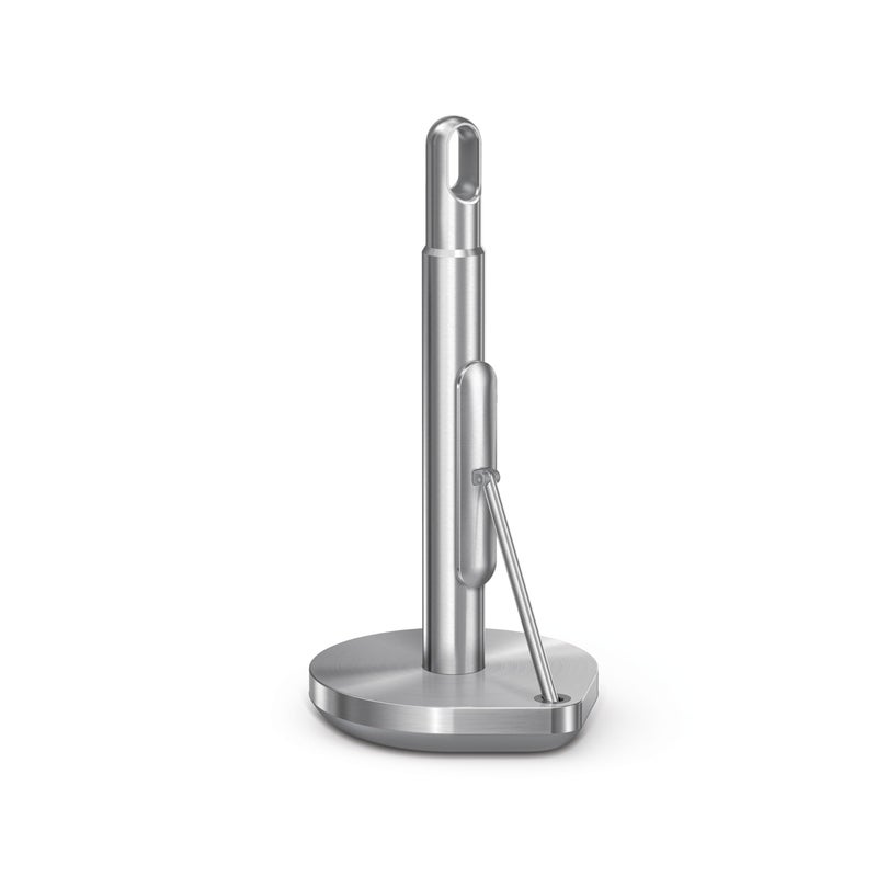 simplehuman Tension Arm Standing Paper Towel Holder, Heavy-Duty, Easy One-Handed Tear, Kitchen Countertop, Brushed Stainless Steel - Image 1