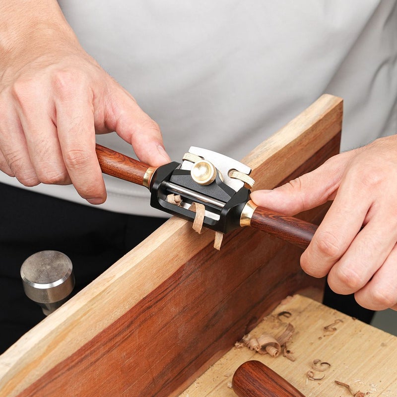 Aluminum Alloy Mini Wood Planer Adjustable Two Handed Manual Spokeshave Tool Set - Image 2