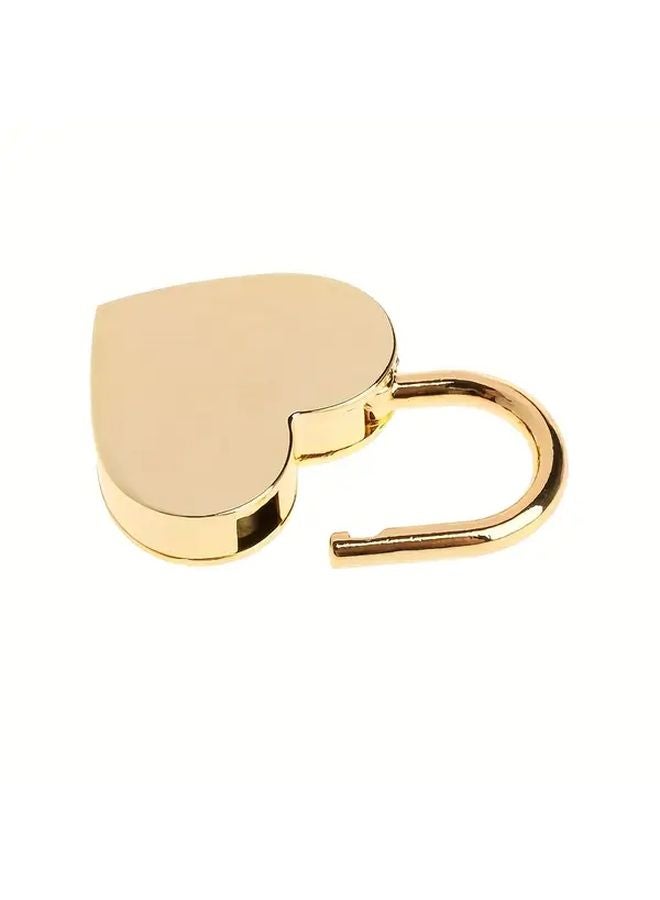 Golden Heart Shaped Mini Padlock With 2 Keys For Jewelry Bags Luggage Gifts - Image 5