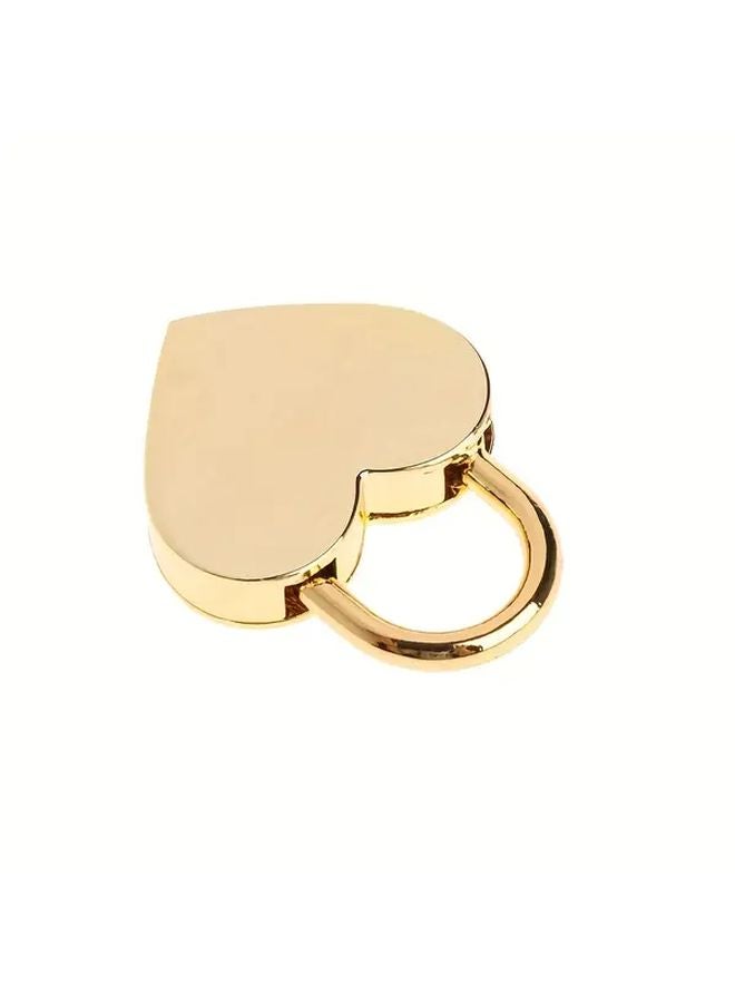 Golden Heart Shaped Mini Padlock With 2 Keys For Jewelry Bags Luggage Gifts - Image 3