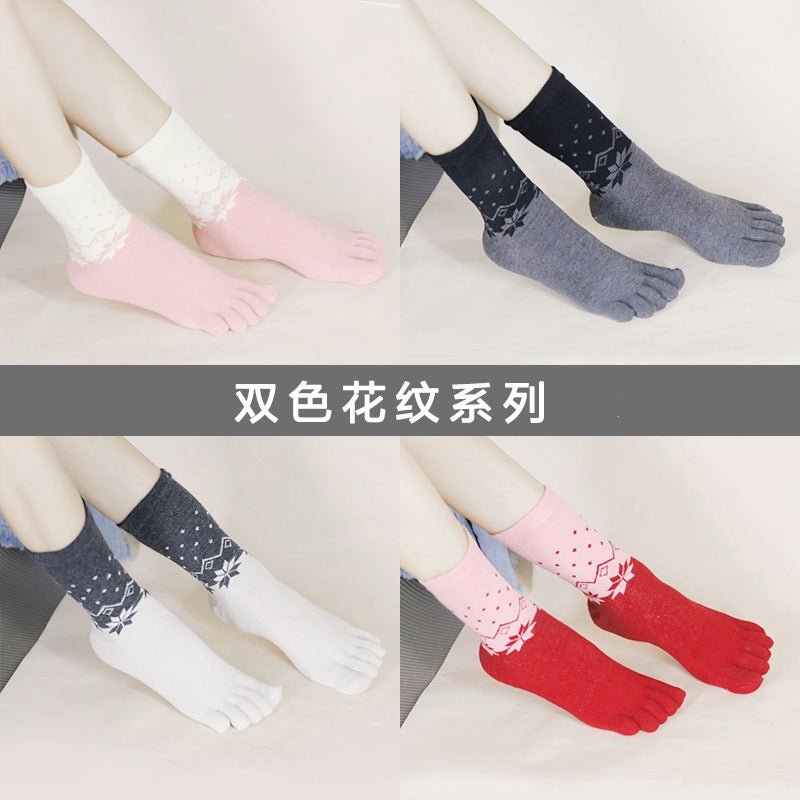 Spot Five-Finger Socks Manufacturers Four Seasons More Than 100 Styles Men'S And Women'S Cotton Joker Cute Cartoon Sweat-Absorbent Tube Toe Socks - Image 5
