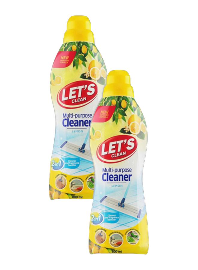 LET'S CLEAN Multi-Purpose Cleaner Lemon 800ml, Pack of 2 - Image 1