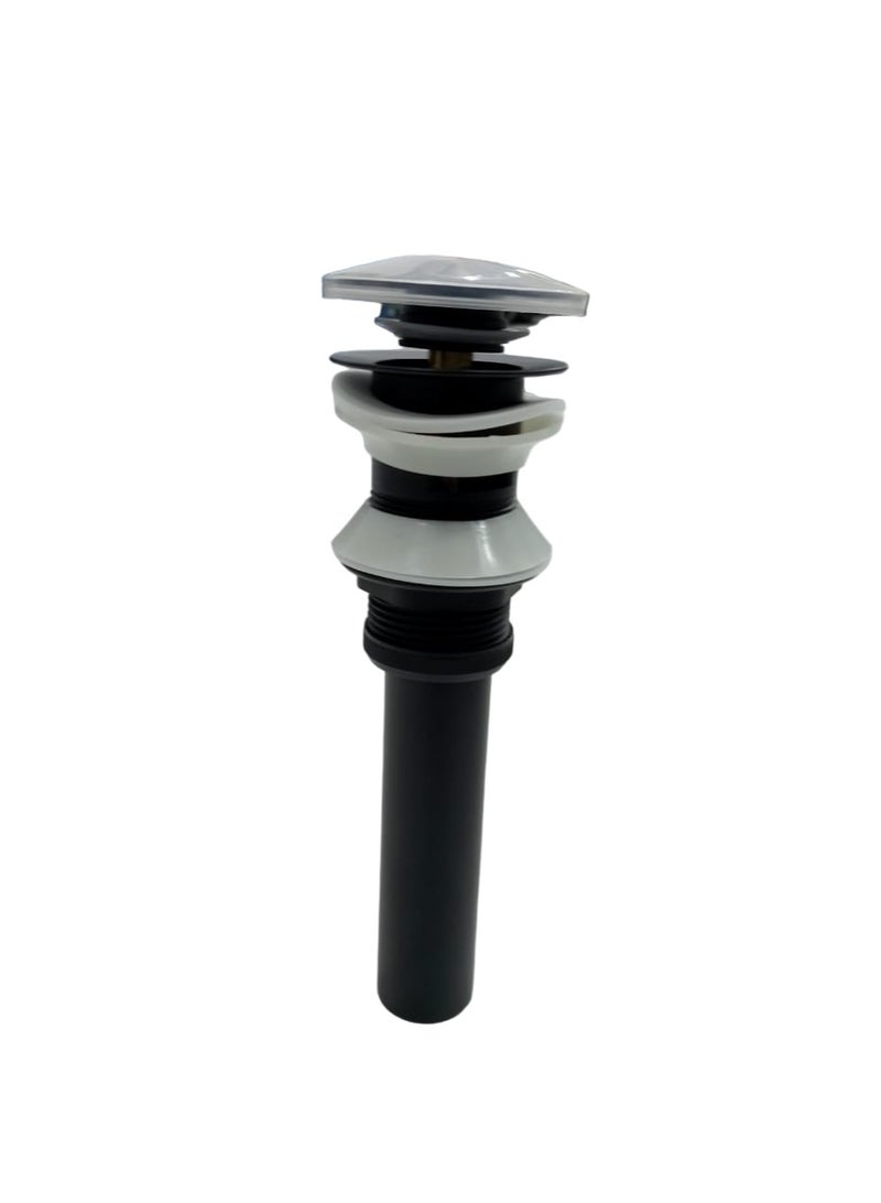 "Black SUS304 Bathroom Sink Drain with Overflow | Pop-Up Brass Drain Stopper" - Image 3