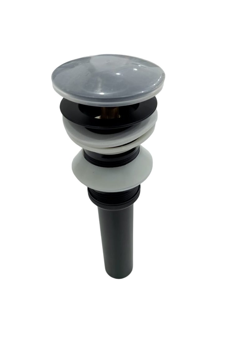 "Black SUS304 Bathroom Sink Drain with Overflow | Pop-Up Brass Drain Stopper" - Image 4