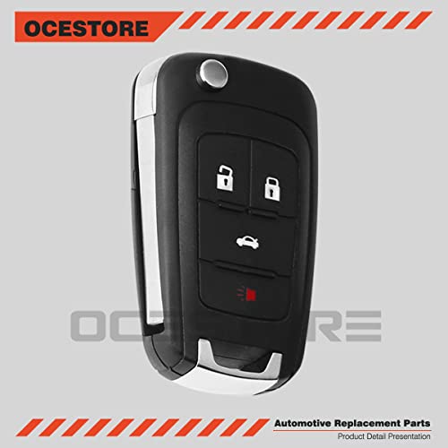 OCESTORE Car Key Fob Keyless Flip Entry Remote OHT01060512 4-btn Compatible with Allure Camaro Terrain Cruze Equinox Impala Lacrosse Regal Encore KR55WK50073 - Image 2