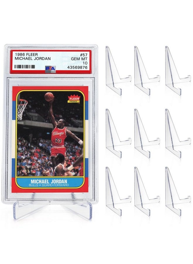 tutata - tutata PSA Graded Card Stands, Trading Card Display Stand Mini Easel Holder, Clear Card Stands for BGS, PSA, SGC Baseball Sports Card- 10 Pack - Image 1