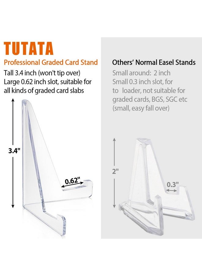 tutata - tutata PSA Graded Card Stands, Trading Card Display Stand Mini Easel Holder, Clear Card Stands for BGS, PSA, SGC Baseball Sports Card- 10 Pack - Image 1