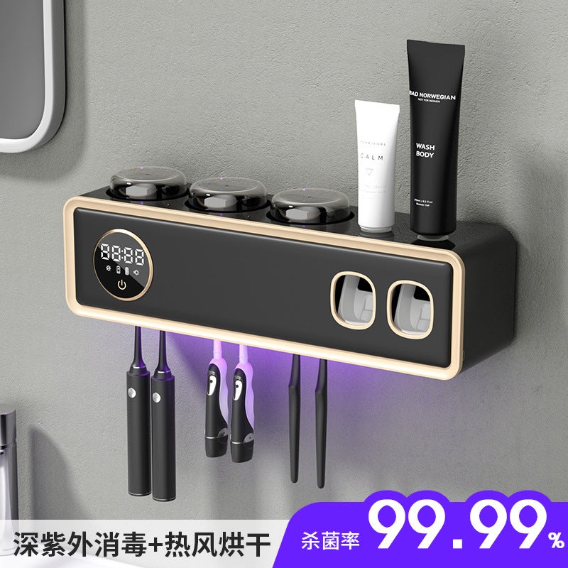 Toothbrush Holder Sterilizer Intelligent Drying Ultraviolet Sterilization Electric Non-Punch Wall-Mounted Brush Cup Shelf - Image 5