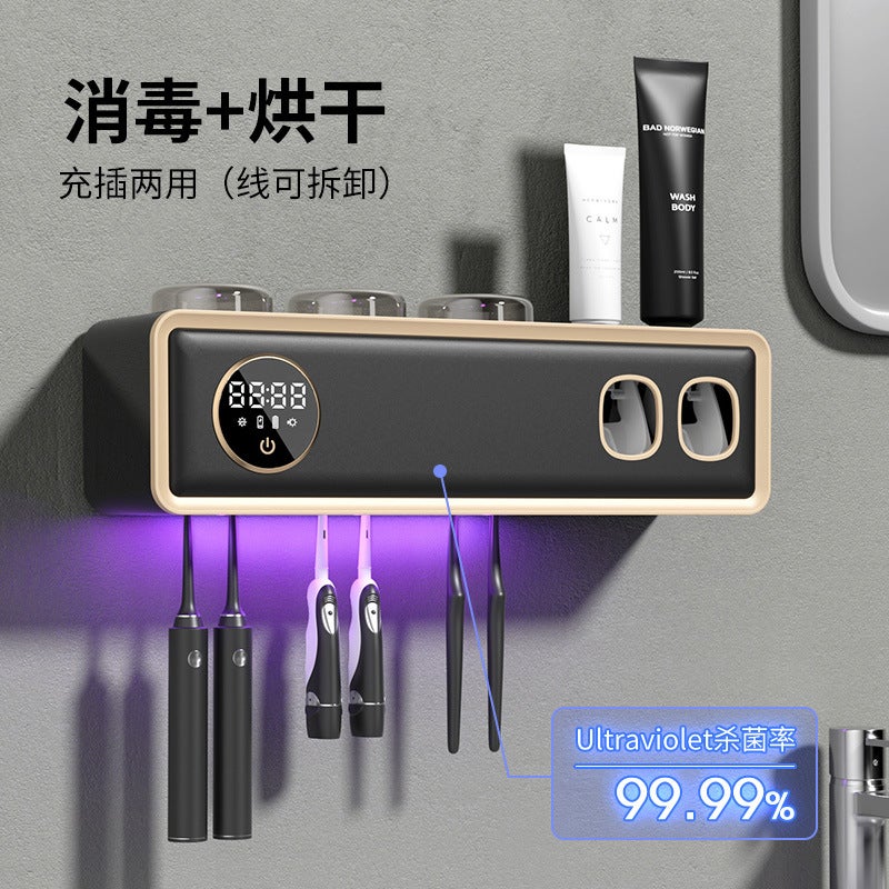 Toothbrush Holder Sterilizer Intelligent Drying Ultraviolet Sterilization Electric Non-Punch Wall-Mounted Brush Cup Shelf - Image 2