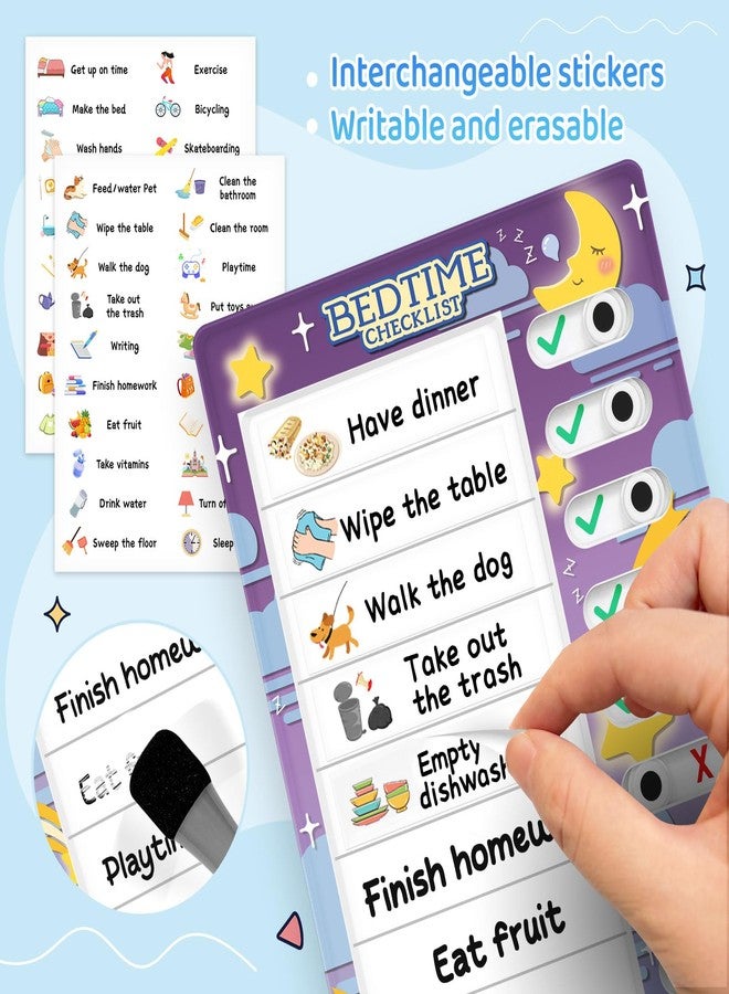 Tsytyst Chore Chart for Kids: Dry Erase to Do List, Morning/Bedtime Routine Chart, Magnetic Checklist, Toddler Visual Schedule, Daily Behavior Chart for Fridge - Image 2
