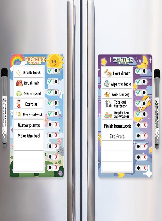 Tsytyst Chore Chart for Kids: Dry Erase to Do List, Morning/Bedtime Routine Chart, Magnetic Checklist, Toddler Visual Schedule, Daily Behavior Chart for Fridge - Image 4