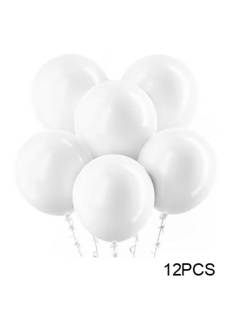 بوكسوودس 12 قطع من بالونات الهيليوم البيضاء كبيرة الحجم 18 بوصة لحفلات الزفاف في عيد الميلاد وديكور الزفاف - Image 1