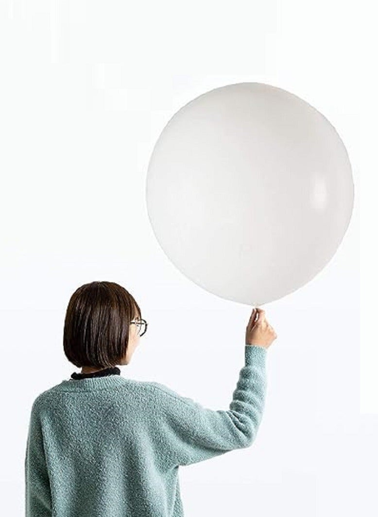 بوكسوودس 12 قطع من بالونات الهيليوم البيضاء كبيرة الحجم 18 بوصة لحفلات الزفاف في عيد الميلاد وديكور الزفاف - Image 5