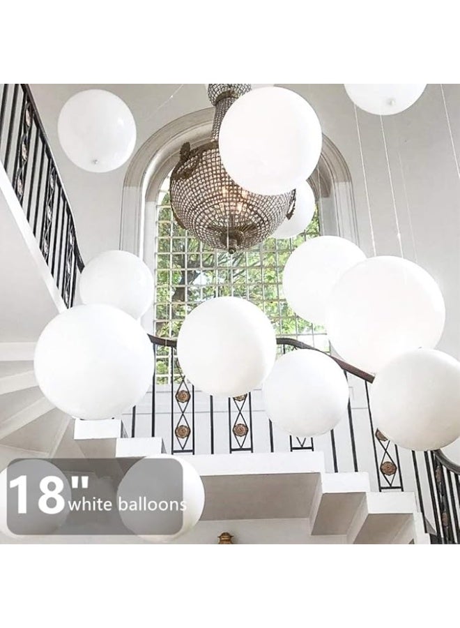 بوكسوودس 12 قطع من بالونات الهيليوم البيضاء كبيرة الحجم 18 بوصة لحفلات الزفاف في عيد الميلاد وديكور الزفاف - Image 2