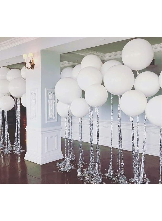 بوكسوودس 12 قطع من بالونات الهيليوم البيضاء كبيرة الحجم 18 بوصة لحفلات الزفاف في عيد الميلاد وديكور الزفاف - Image 3