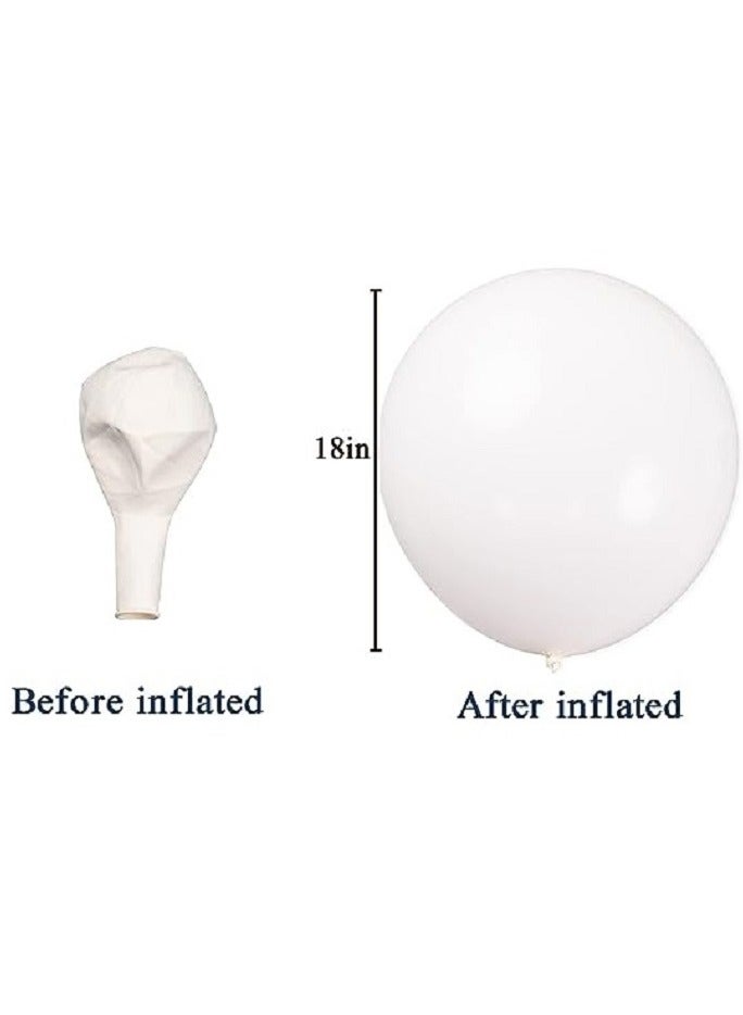 بوكسوودس 12 قطع من بالونات الهيليوم البيضاء كبيرة الحجم 18 بوصة لحفلات الزفاف في عيد الميلاد وديكور الزفاف - Image 4