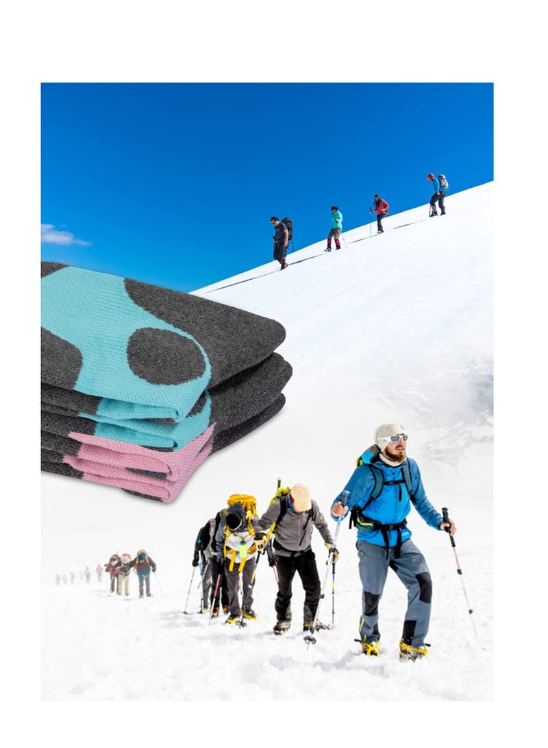SYOSI Women's Ski Socks for Skiing Snowboarding Outdoor Sports 2 Pack Winter Performance Socks Pink Blue  - Image 5