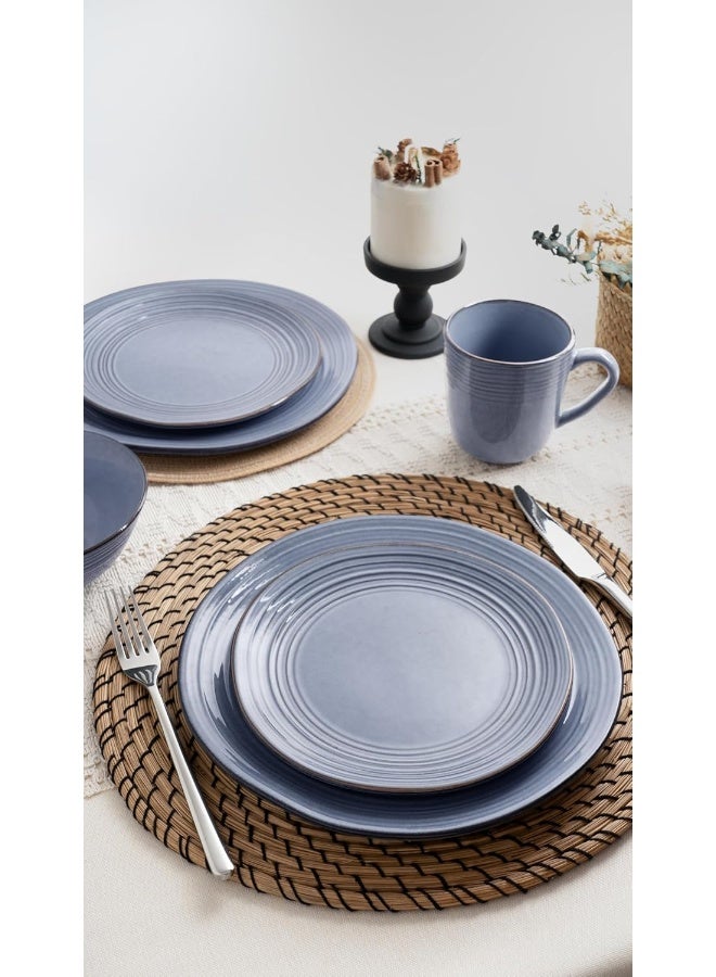 Twilight 6 Piece Handmade Small Dinner Plates in 8 inches, Perfect for Dessert and Appetizers, Scratch Resistant, Microwave & Dishwasher Safe, Blue