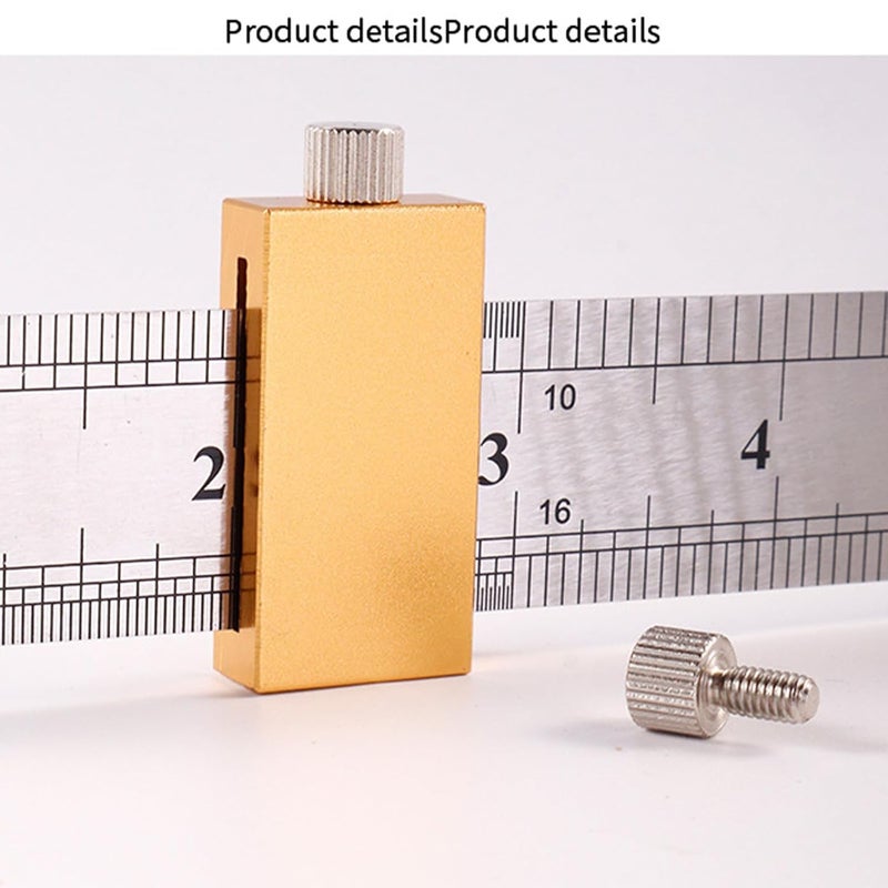 20cm Aluminum Woodworking Marking Ruler With Positioning Block Layout Measuring Tool - Image 3