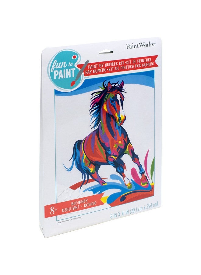 Dimensions PaintWorks Colorful Horse Paint by Number Kit for Kids and Adults, Finished Project 8" x 10", Multicolor 9 Piece - Image 4